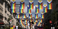 Intersex-Inclusive Pride flags hang over Regent Street